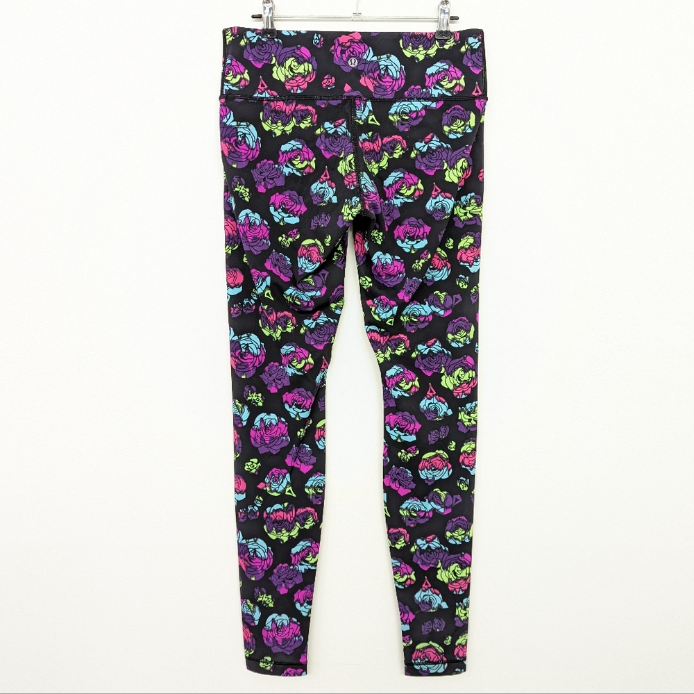🦄 RARE Lululemon Limited Edition Wunder Under Pant Ivivva Neon Rainbow Rose - Picture 11 of 12